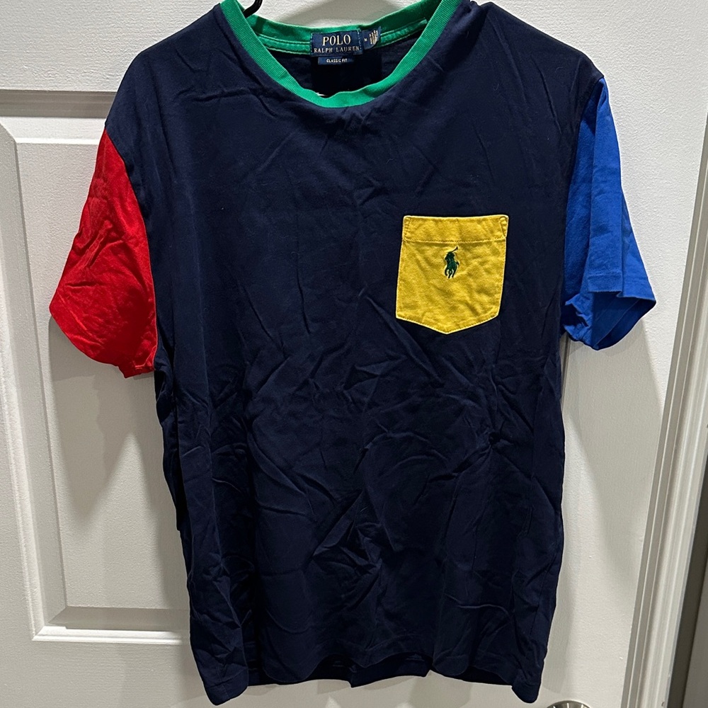 Ralph Lauren Navy and Green Classic Fit Tee